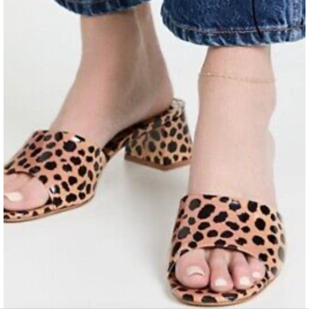 Larroudé Bridget Sandal, leopard print. Size 7.